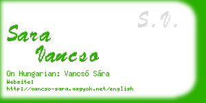 sara vancso business card